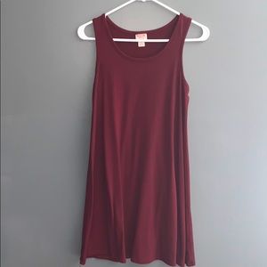T-shirt dress maroon size SMALL